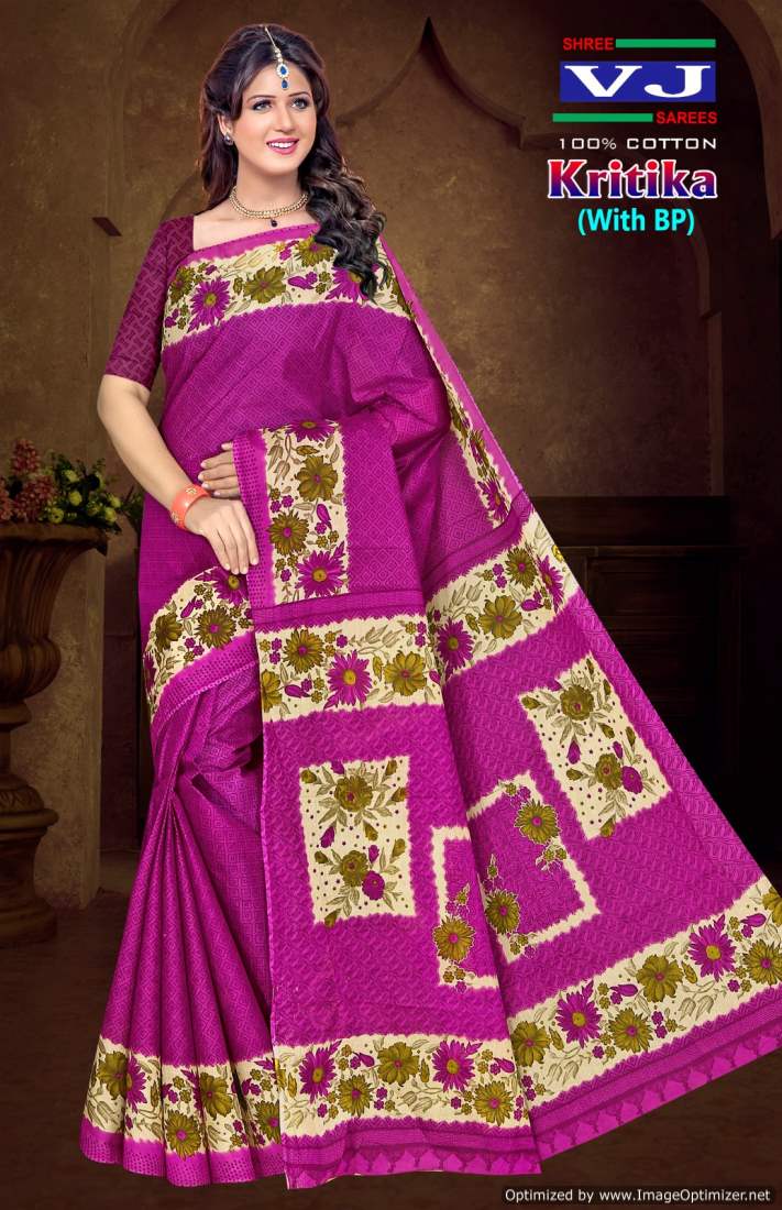 Kritika Vol 1 By By Shree VJ Daily Wear Cotton Printed Sarees Wholesale Market In Surat